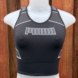 PUMA Black and Gray Sports Bra Size M
